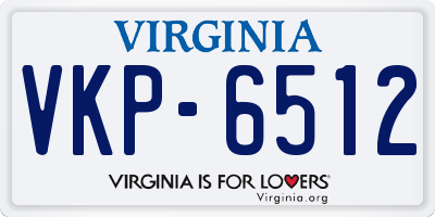 VA license plate VKP6512