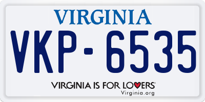 VA license plate VKP6535
