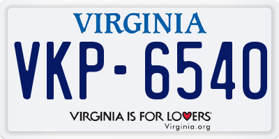 VA license plate VKP6540