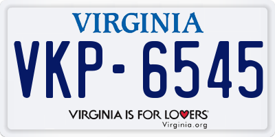 VA license plate VKP6545