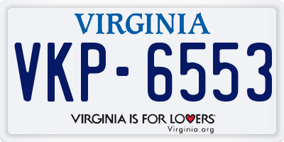 VA license plate VKP6553