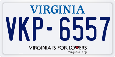 VA license plate VKP6557