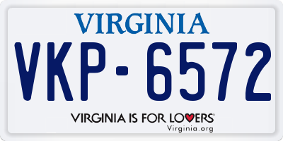 VA license plate VKP6572