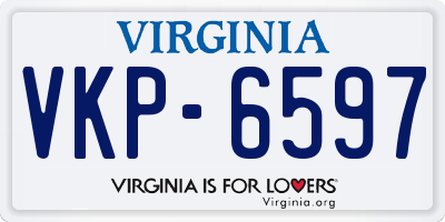 VA license plate VKP6597