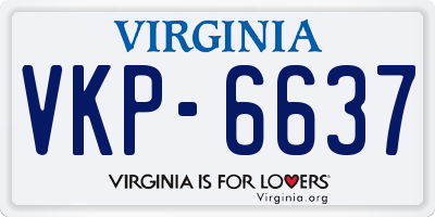 VA license plate VKP6637
