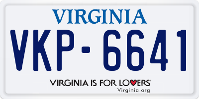 VA license plate VKP6641