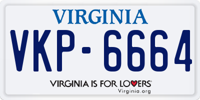 VA license plate VKP6664