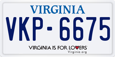VA license plate VKP6675