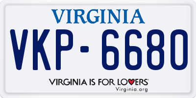 VA license plate VKP6680