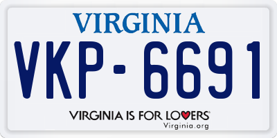 VA license plate VKP6691