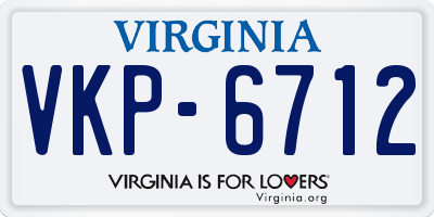 VA license plate VKP6712
