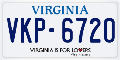VA license plate VKP6720