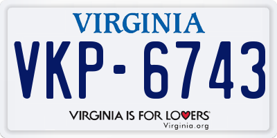 VA license plate VKP6743
