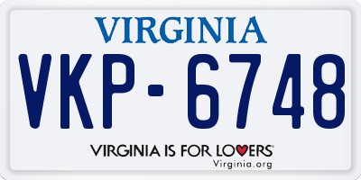 VA license plate VKP6748