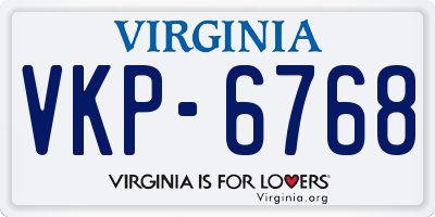 VA license plate VKP6768