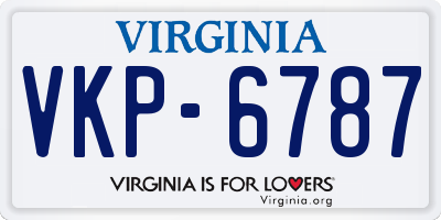 VA license plate VKP6787