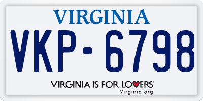 VA license plate VKP6798