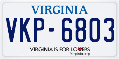 VA license plate VKP6803