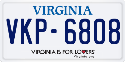 VA license plate VKP6808