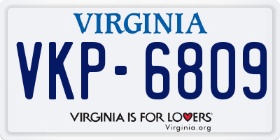 VA license plate VKP6809