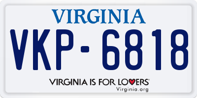 VA license plate VKP6818