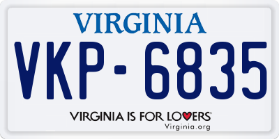 VA license plate VKP6835