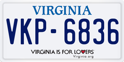 VA license plate VKP6836