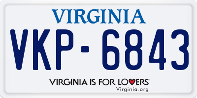 VA license plate VKP6843