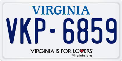 VA license plate VKP6859