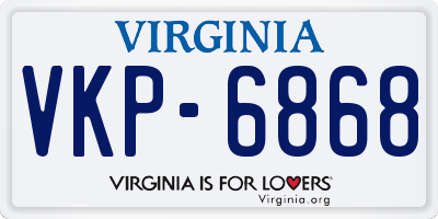 VA license plate VKP6868