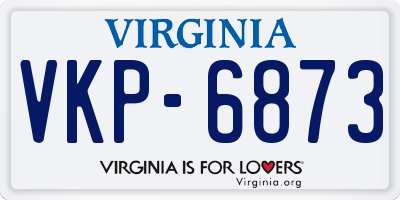 VA license plate VKP6873