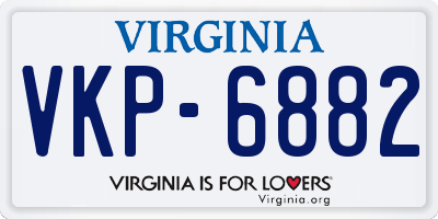 VA license plate VKP6882