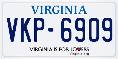 VA license plate VKP6909