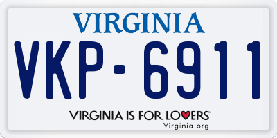 VA license plate VKP6911