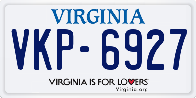 VA license plate VKP6927
