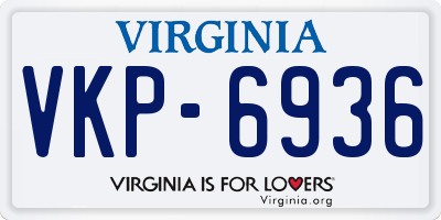 VA license plate VKP6936