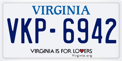 VA license plate VKP6942