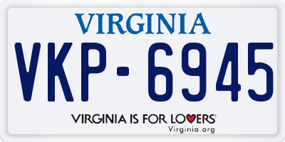 VA license plate VKP6945