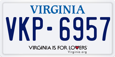 VA license plate VKP6957