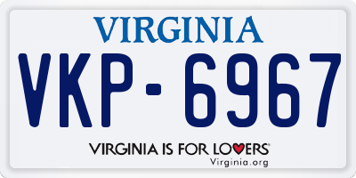 VA license plate VKP6967