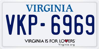 VA license plate VKP6969