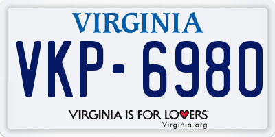 VA license plate VKP6980