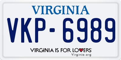 VA license plate VKP6989