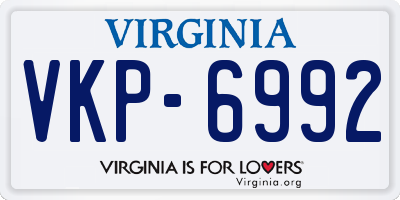VA license plate VKP6992
