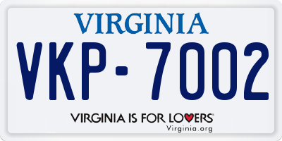 VA license plate VKP7002