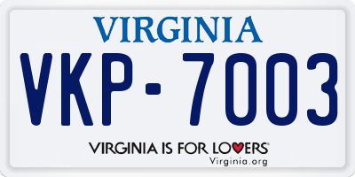 VA license plate VKP7003