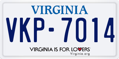 VA license plate VKP7014