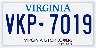 VA license plate VKP7019