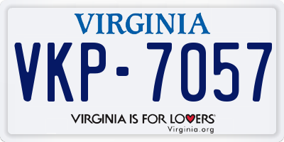VA license plate VKP7057