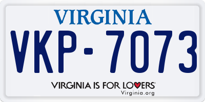 VA license plate VKP7073